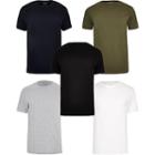 River Island Mens White Multicoloured Slim Fit T-shirt 5 Pack
