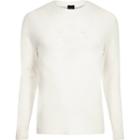 River Island Mens Embroidered Slim Fit Long Sleeve Sweater