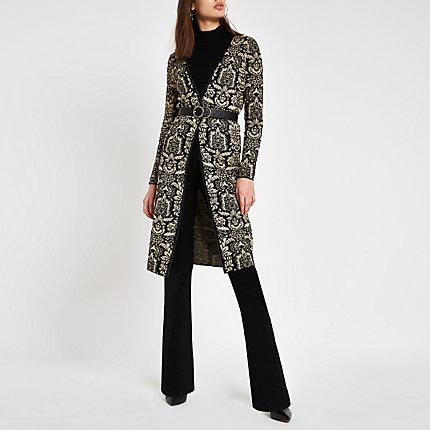 River Island Womens Baroque Print Long Line Cardigan