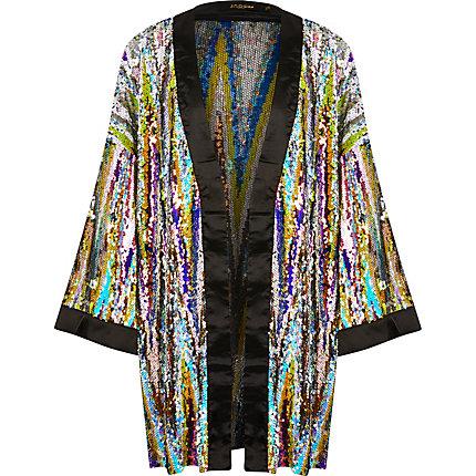 River Island Mens Jaded Sequin Embellished Kimono