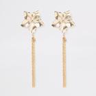 River Island Womens Gold Color Flower Chain Drop Earrings