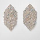 River Island Womens Silver Tone Rhinestone Hexagon Drop Earrings