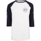 River Island Mens White Print Sleeve Raglan T-shirt