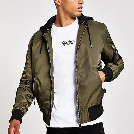 River Island Mens Hooded Bomber