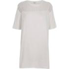 River Island Womens White Slashed Oversized T-shirt