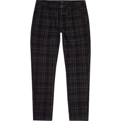 River Island Mens Overdye Check Trousers