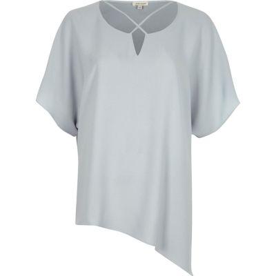 River Island Womens Cross Neck Asymmetric Hem Top