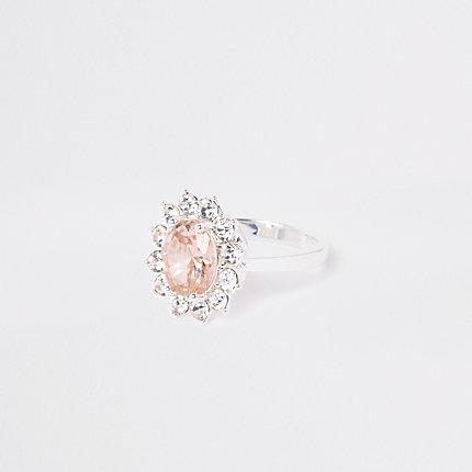 River Island Womens White Cubic Zirconia Rhinestone Pave Ring