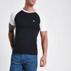 River Island Mens Pique Muscle Fit Raglan T-shirt