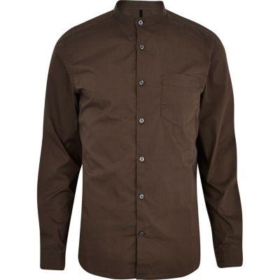 River Island Mens Long Sleeve Grandad Shirt