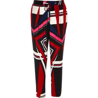 River Island Womens Print Soft Tapered Pants