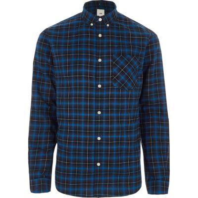 River Island Mens Check Button-down Collar Shirt