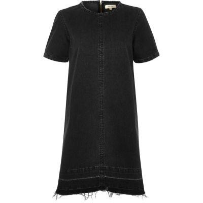 River Island Womens Washed Denim T-shirt Dress