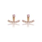 River Island Womens Gold Tone Crystal Front Back Earrings