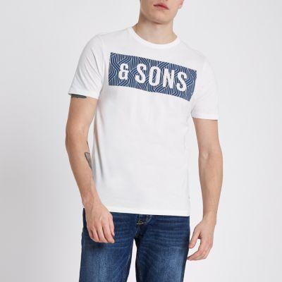 River Island Mens Only And Sons White Slim Fit T-shirt