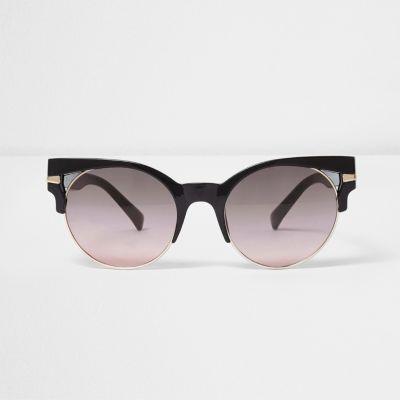 River Island Womens Cut Out Half Frame Ocean Sunglasses