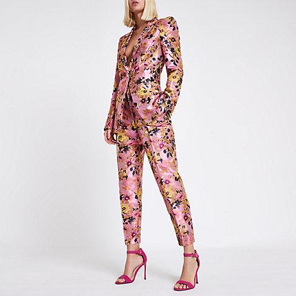River Island Womens Floral Jacquard Tux Jacket