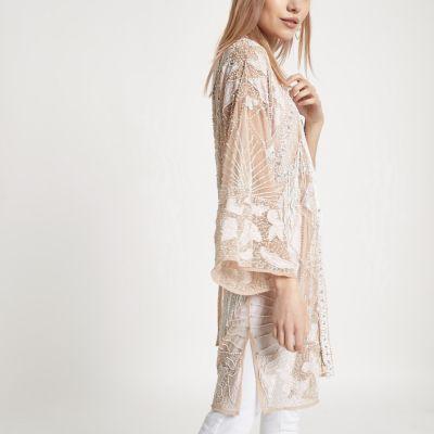 River Island Womens Petite Bead Embellished Kimono