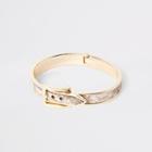 River Island Womens Gold Color Snake Print Buckle Bracelet