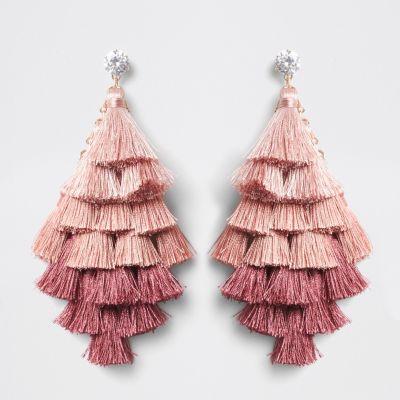 River Island Womens Ombre Tassel Drop Earrings