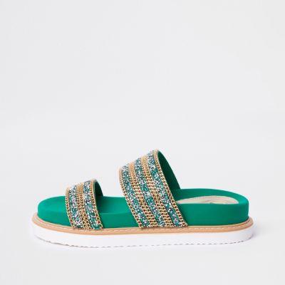 River Island Womens Double Chain Detail Strap Sandal