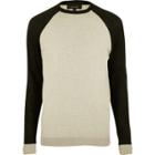 River Island Mens Contrast Sleeve Sweater