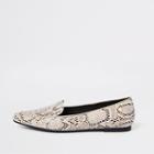 River Island Womens Snake Embossed Pointed Toe Loafers