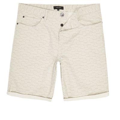 River Island Mens Aztec Slim Fit Chino Shorts