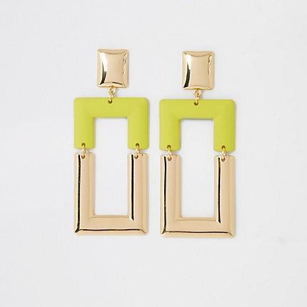 River Island Womens Neon Rectangle Drop Earrings