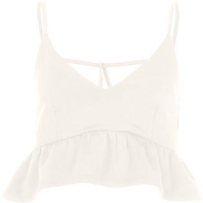 River Island Womens Frill Hem Cami Crop Top