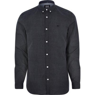 River Island Mens Textured Long Sleeve Shirt