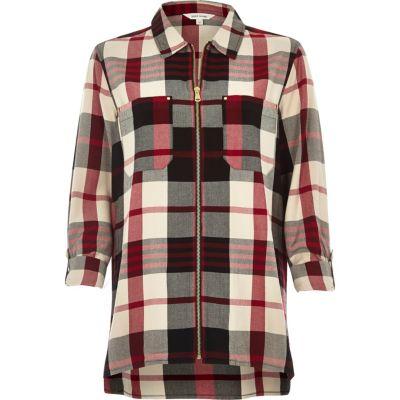 River Island Womens Check Zip Shirt