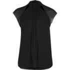 River Island Womens High Neck Pintuck Pleat Chiffon Top
