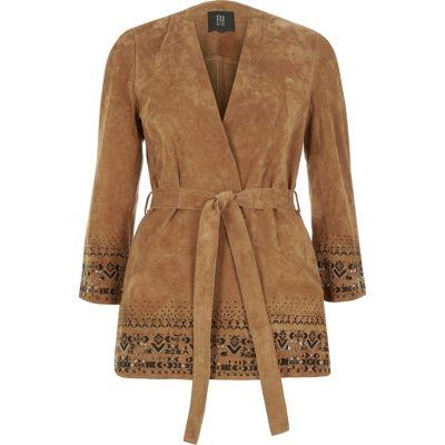 River Island Womens Suede Kimono