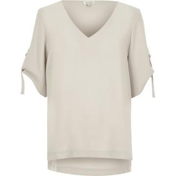 River Island Womens D Ring Detail V Neck T-shirt