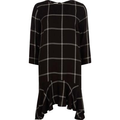 River Island Womens Check Frill Hem Tie Back Swing Dress