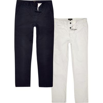 River Island Mens And Stone Chinos Multipack