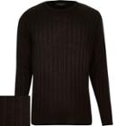 River Island Mens Wide Ribbed Long Sleeve Sweater