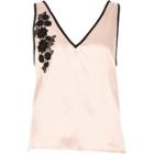 River Island Womens Blush Floral Applique Pajama Top