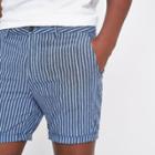 River Island Mens Stripe Linen Slim Fit Chino Shorts
