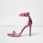River Island Womens Floral Print Barely There Sandals