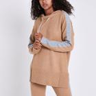 River Island Womens Contrast Side Knitted Hoodie