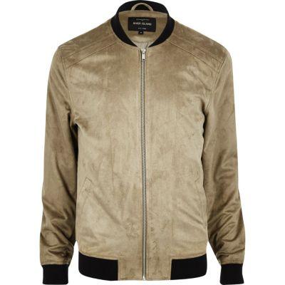 River Island Mens Lightweight Faux Suede Bomber Jacket