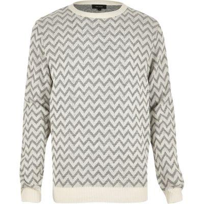River Island Mens Zig Zag Knitted Sweater