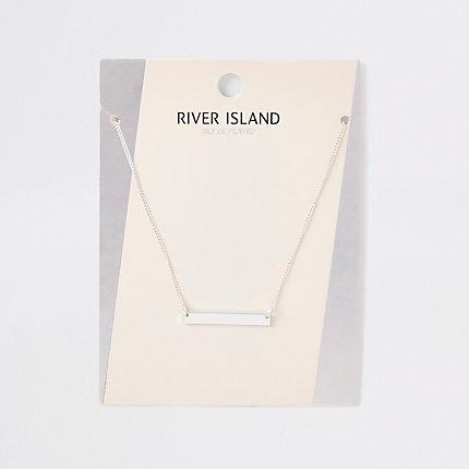 River Island Womens Silver Plated Bar Necklace