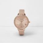 River Island Womens And Rose Gold Tone Strap Watch