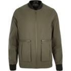 River Island Mensgreen Bomber Large Pocket Jacket