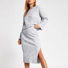 River Island Womens Cable Knit Midi Skirt