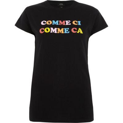 River Island Womens 'comme Ci' Glitter Print T-shirt