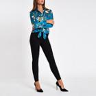 River Island Womens Floral Print Tie Hem Shirt